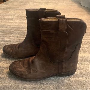 FRYE Brown Leather Booties